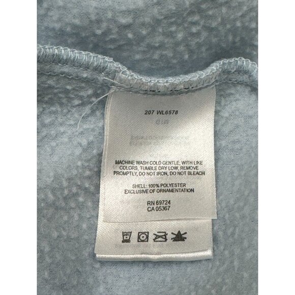 Columbia Hooded Fleece Jacket Womens Size L Full-Zip Light Blue Pockets Contrast - Picture 9 of 16